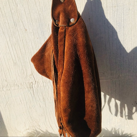 Vintage real leather fringe shoulder purse… - Picture 7 of 10